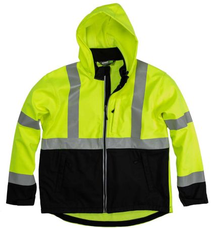 Berne Apparel HVJS206 Hi-Vis Class 3 Hooded Soft S in Yellow
