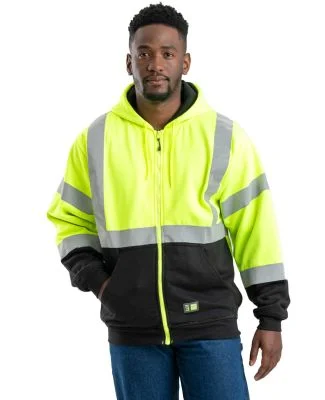Berne Apparel HVF023 Hi-Vis Class 3 Color Block Fu in Hi vis yellow