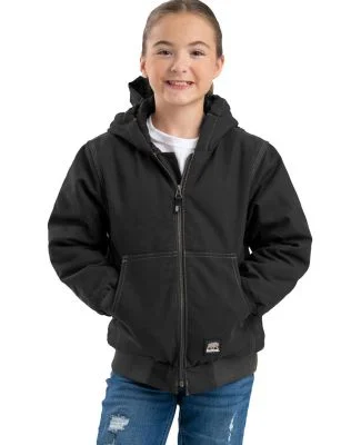 Berne Apparel BHJ61 Youth Highland Softstone Duck  in Black