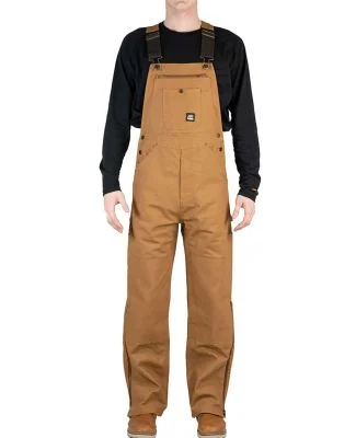 Berne Apparel B1067 Slab Unlined Duck Bib Overall in Brown duck_44