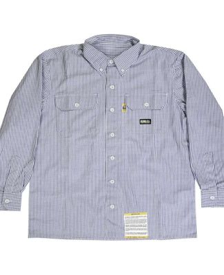 Berne Apparel FRSH21 Flame-Resistant Down Plaid Wo in Navy