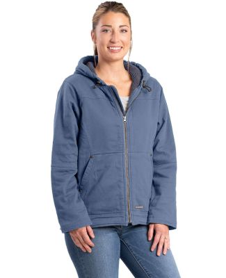 Berne Apparel WHJ48 Women's Sherpa-Lined Twill Hoo in Steel blue
