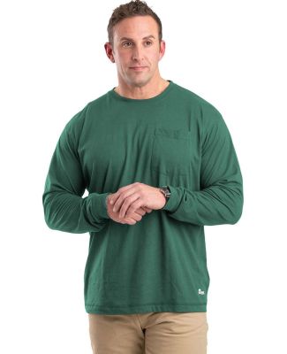 Berne Apparel BSM39 Performance Long Sleeve Pocket in Pine