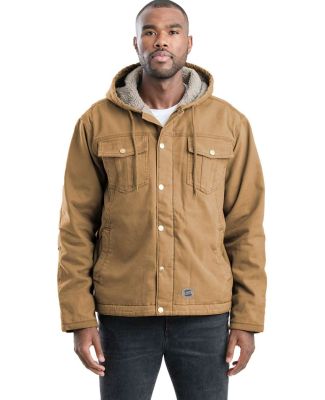 Berne Apparel HJ57 Vintage Washed Sherpa-Lined Hoo in Brown duck