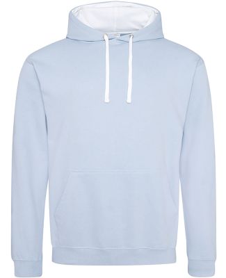 AWDis JHA003 Midweight Varsity Contrast Hooded Swe in Sky blue/arctic white