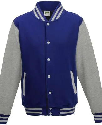 AWDis JHA043 Letterman Jacket in Royal blue/heather grey