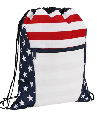 OAD Bags OAD5050 Americana Drawstring Bag in Red/ white/ blue