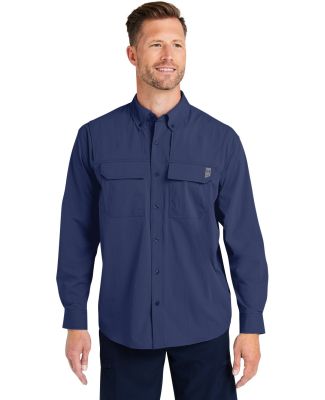 HUK  H150184 Creekbed Long Sleeve Shirt in Naval academy