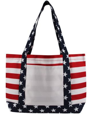 OAD Bags OAD5052 Americana Beach Tote in Red/ white/ blue
