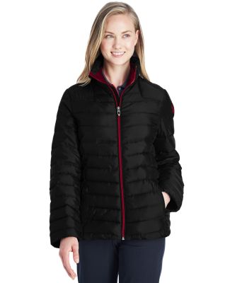 Spyder 187336 Women's Insulated Puffer Jacket in Black/ red