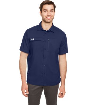 Under Armour 1351360 Motivate Coach Woven Shirt in Midnight navy/ white