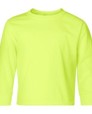 29BL Jerzees Youth Long-Sleeve Heavyweight 50/50 B in Safety green