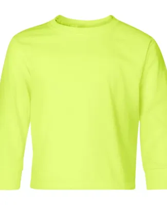 29BL Jerzees Youth Long-Sleeve Heavyweight 50/50 B Safety Green
