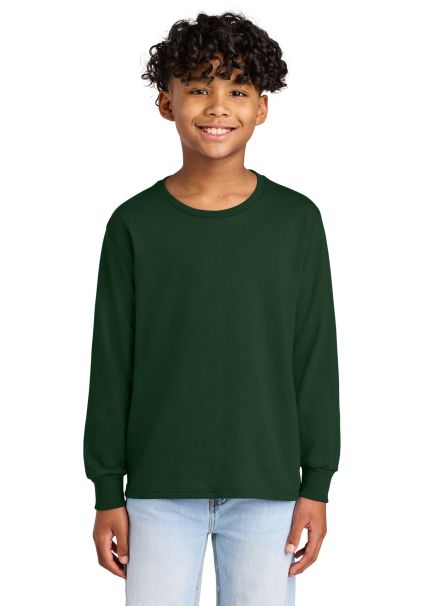 29BL Jerzees Youth Long-Sleeve Heavyweight 50/50 B in Forest green