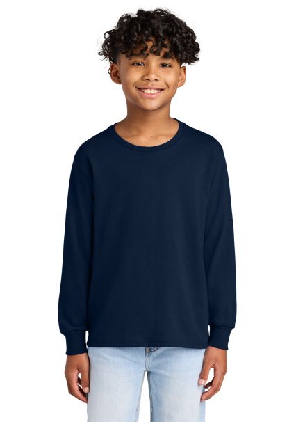 29BL Jerzees Youth Long-Sleeve Heavyweight 50/50 B in J. navy