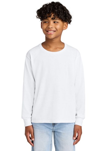 29BL Jerzees Youth Long-Sleeve Heavyweight 50/50 B in White