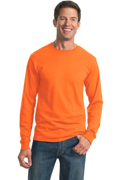 29LS Jerzees Adult Long-Sleeve Heavyweight 50/50 B in Safety orange