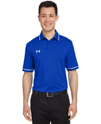 Under Armour 1376904 Tipped Teams Performance Polo in Royal/ white_400