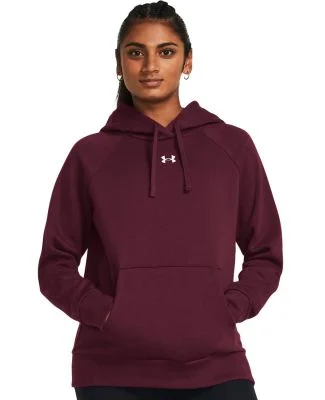 Under Armour 1379500 Women's Rival Fleece Hooded S in Maroon/ wht _609
