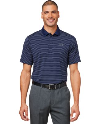 Under Armour 1377376 3.0 Striped Perf Polo in Midnight navy/ white