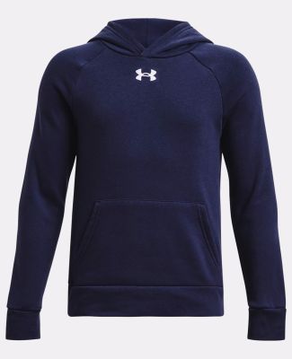 Under Armour 1379792 Youth Rival Fleece Hoodie in Midnight navy/ white