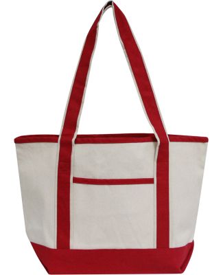 OAD Bags OAD102 Promotional Heavyweight Medium Bea in Natural/red