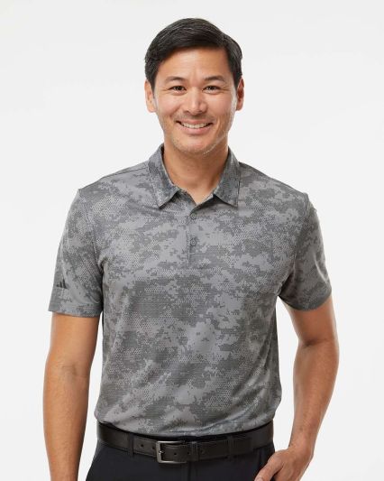 Adidas Golf Clothing A550 Camo Polo in Grey three