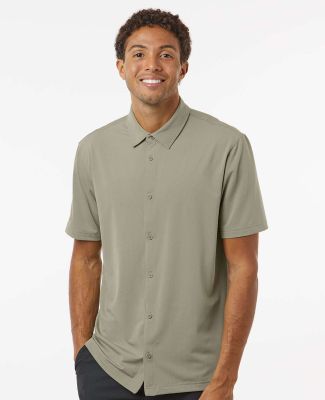 Adidas Golf Clothing A595 Button Down Short Sleeve in Silver pebble