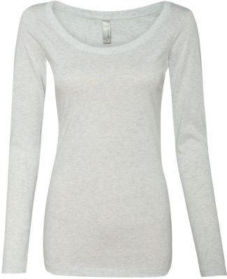Next Level 6731 Tri-Blend Long Sleeve Scoop Tee in Heather white