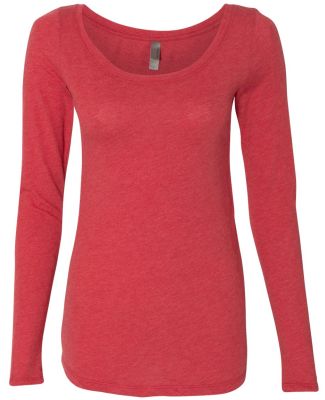 Next Level 6731 Tri-Blend Long Sleeve Scoop Tee in Vintage red