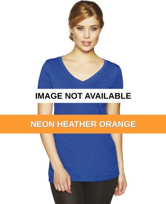 Next Level 6840 The Slub V Neon Heather Orange