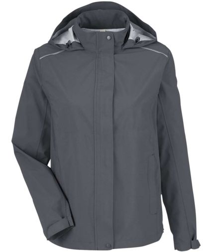 Core 365 CE712W Women's Packable Rain Jacket in Carbon