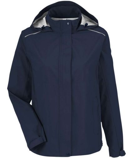 Core 365 CE712W Women's Packable Rain Jacket in Classic navy
