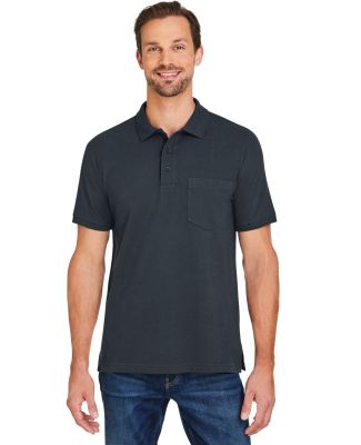 Harriton M205P Men's Valiant Cotton Snag Protect P in Dark charcoal