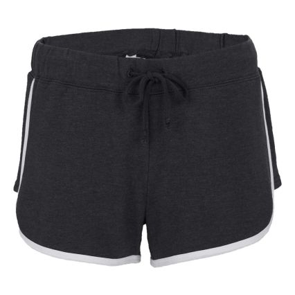 Boxercraft BW6402 Women's French Terry Shorts in Charcoal heather/ white