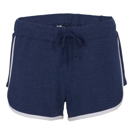 Boxercraft BW6402 Women's French Terry Shorts in Navy heather/ white