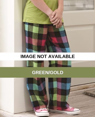 F19Y Boxercraft - Youth Fashion Flannel Pant Green/Gold