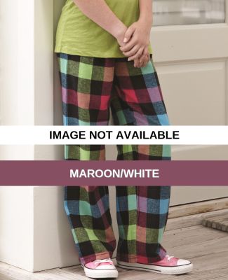 F19Y Boxercraft - Youth Fashion Flannel Pant Maroon/White