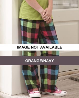 F19Y Boxercraft - Youth Fashion Flannel Pant Orange/Navy