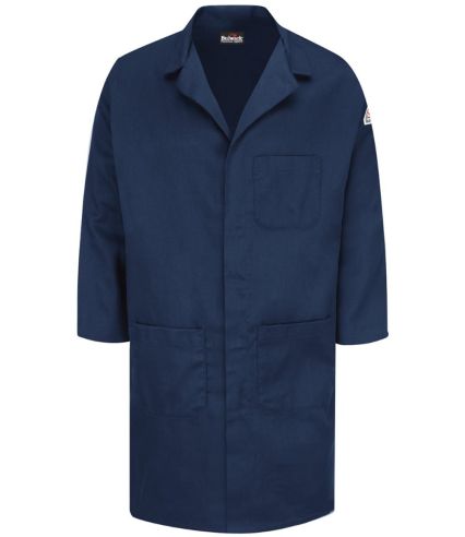 Bulwark KLL6 Men's Concealed Snap Front Lab Coat - in Navy