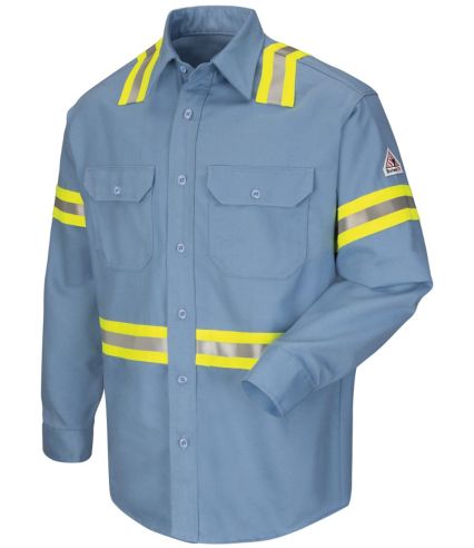 Bulwark SLDTT Men's Tall Enhanced Visibility Unifo in Light Blue