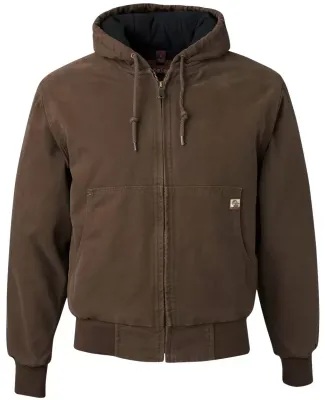 5020T DRI DUCK - Hooded Cloth Jacket with Tricot Q Tobacco