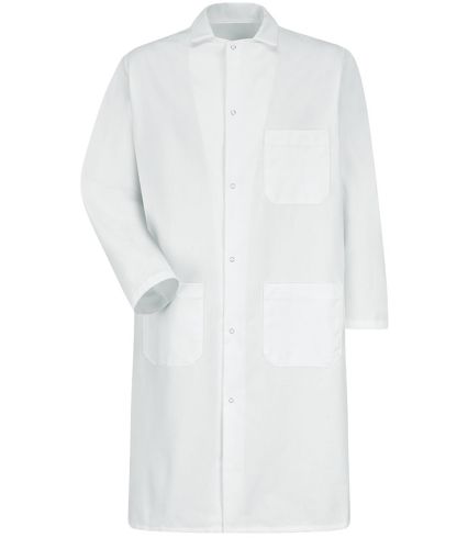 Red Kap 4016 Unisex Gripper - Front Butcher Frock  in White