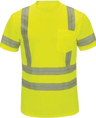 Red Kap SVY4 Men's High Visibility Short Sleeve T- in Fluorescent yellow