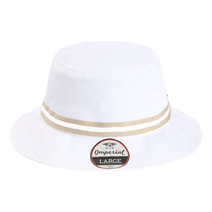 Imperial 1371P The Oxford Performance Bucket Hat in White/ khaki