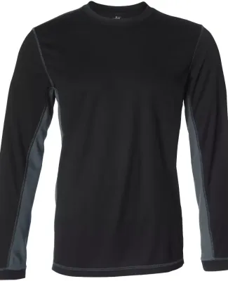 M3002 All Sport Long Sleeve Stitch T-shirt Black/ Slate