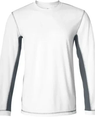 M3002 All Sport Long Sleeve Stitch T-shirt White/ Slate