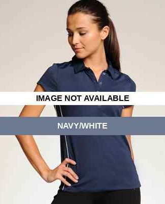 W1003 Alo™ Ladies Polo with Piping navy/white