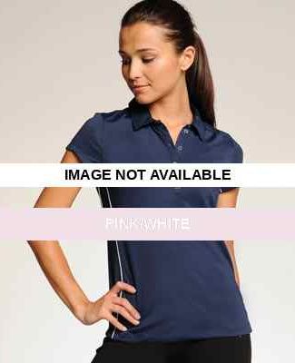 W1003 Alo™ Ladies Polo with Piping pink/white