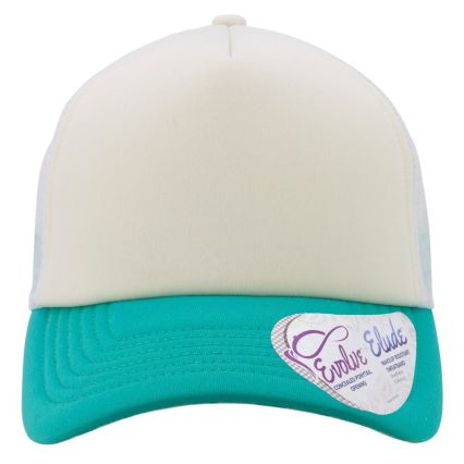 Infinity Hers ROSIE Women's Foam Trucker Cap in Ivory/ jade/ white/ swirl